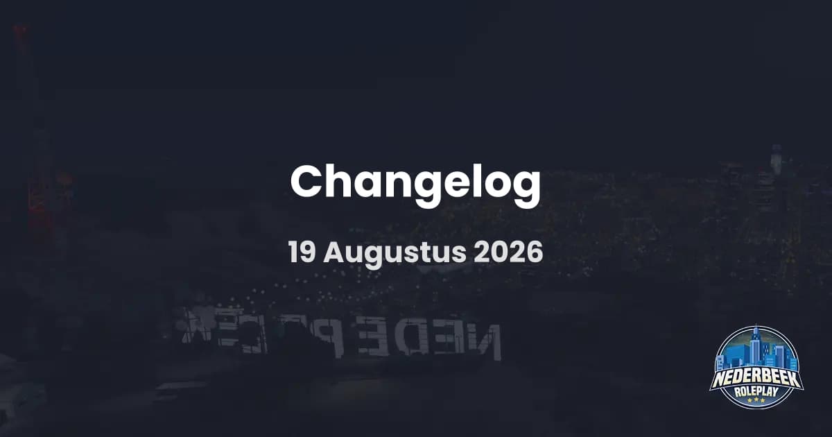 Changelog - 19 Augustus 2026